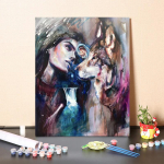 Maalimine numbrite j&auml;rgi L&otilde;uendimaal K&auml;sitsi maalitud dekompressioon Kodukaunistus DIY Digitaalne &otilde;limaal 40x50cm no frame