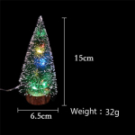 LED-valgusti mini kunstliku j&otilde;ulupuu kaunistuste festivali lauaplaat Miniatuurne Snow Frost j&otilde;ulupuu kaunistus 15 cm