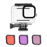 Action Camera veekindel &uuml;mbris + punane roosa lilla filtrikomplekti asendus GoPro Hero 9 jaoks GoPro Hero