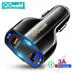 QGEEM QC 3.0 USB C autolaadija 3 pordiga kiirlaadija 3.0 kiirlaadija autotelefoni laadimisadapteri jaoks iPhone Xiaomi Mi 9 Redm jaoks car charger valge