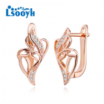 LSOOYH Clip K&otilde;rvar&otilde;ngad Roosa kulla v&auml;rvi moek&otilde;rvar&otilde;ngas naistele Cubic Zirconia &otilde;&otilde;nsad k&otilde;rvar&otilde;ngad Ehted A