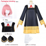 Lapsed / t&auml;iskasvanud Anime SPY FAMILY Anya Forger Cosplay Kost&uuml;&uuml;m T&auml;iskasvanute pikkade varrukatega t&uuml;drukukleit Vormiriietus &Uuml;likond &Uuml;li&otilde;pilaskolledži Riided Mustad kleidid 4XS/120