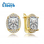 LSOOYH Clip K&otilde;rvar&otilde;ngad Kullav&auml;rvi Moodne K&otilde;rvar&otilde;ngas Naistele Geomeetria Cubic Zirconia Stud K&otilde;rvar&otilde;ngad Ehted A