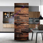 3D puidust kleebis k&uuml;lmiku vin&uuml;&uuml;lk&uuml;lmiku kleebisega uksekate T&auml;ielik isekleepuv tapeet s&uuml;gavk&uuml;lmiku dekoratiivkile kohandatud kleebis 60x150cm(1pcs)