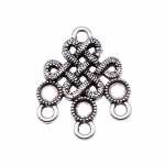 4tk Hiina Lucky Knot K&otilde;rvar&otilde;nga &Uuml;hendus Ehted Komponendid Aksessuaarid Antiik h&otilde;bedane v&auml;rv tsingi sulam 26X21mm