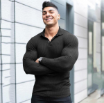 Muscleguysi meeste kevad- ja s&uuml;gissport vaba aja pikkade varrukatega T-s&auml;rk, suur &auml;ri s&uuml;gisriided M must