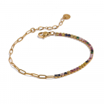 Eetit Chic &otilde;huke roostevabast terasest kett v&auml;rviline kuupmeetrist tsirkooniumoksiidist k&auml;ev&otilde;ru k&auml;ev&otilde;ru 18K kullatud peen trendikad ehted naistele uus mitmev&auml;rviline