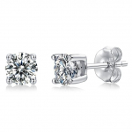 925 Sterling Silver 3ex Round 2ct Vvs1 Test Diamond D Moissanite Ear Truss K&otilde;rvar&otilde;ngad Naistele Kingitus 0.5CTx2PCS
