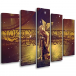 Viieosalise pildiga l&otilde;uendiprint Buddha Abstract Zen Brown 100x70 pruun