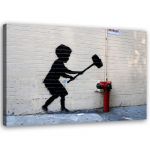 L&otilde;uenditr&uuml;kk Banksy Hammer Boy 60x40 hall v&auml;rv