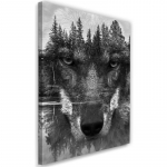 L&otilde;uenditr&uuml;kk Wolf Forest Animals Nature 40x60 hall v&auml;rv
