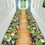 3D vaip Ukse sissep&auml;&auml;s Esik Vahek&auml;ik Pikk sissep&auml;&auml;s elutuba Kodu Stream Karpkala vaip Kontori p&otilde;randamatid Kommertshotellide vaibad VAIP W100*H300CM