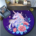 Merineitsi Unicorn Print vaip Multifilm &uuml;mmargune vaip K&ouml;&ouml;k Magamistoa Vaip Lastetuba M&auml;ngumatt Laste M&auml;ngumatt Kodukaunistused 60cm x 60cm