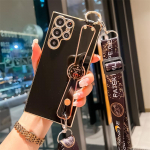 Electroplate Soft TPU kaela randmepael telefonihoidiku &uuml;mbris iphone 14 13 12 11 Pro Max X XR/Samsung S23 S22 Ultra A14 A34 A54 A13 A23 A33 A53 jaoks for iphone 7 tumeroheline v&auml;rv