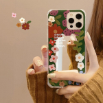 Makeup Mirror Flower Smiley telefoni&uuml;mbris iPhone 13 11 Pro Max Xr Xs Max 12 Mini 7 8 Plus Moft Cover jaoks iPhone 11 Pro