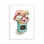 P&otilde;hjamaade vintage teetassid Lilled Moodne kunst L&otilde;uend Plakatid Prindid K&ouml;&ouml;gimaalid S&ouml;&ouml;gitoa seinakaunistus Pildid Kodukaunistus 21X30cm No Frame