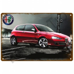 Alfa baar Retro plekk-silt Rippuv metallist silt Kodu seinakaunistus Kaunistusplaadid Plakatid seinal Elutoa kaunistus Luksus 20 x 30cm