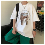 Meeste T-s&auml;rgid Graafilise tr&uuml;kiga kirjaga Moebr&auml;ndi t-s&auml;rgid meestele &uuml;lisuured t-s&auml;rgid Meeste r&otilde;ivad Vabaaja T-s&auml;rgid Meeste Suvine Korea Retro M must