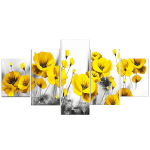 L&otilde;uend Seinakunst 5 paneeli kollane lill Maastikuprindid Modulaarsed pildid Plakatid Kodukaunistus Elutoa kaunistus Maalid Ilma raamita 20x35cm*2 20x45cm*2 20x55cm*1