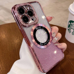 Luksuslik Glitter juhtmevaba laadimine Diamond Magsafe &uuml;mbris iPhone 14 13 12 11 Pro Max Plus magnetiliste kaitseraua &uuml;mbriste jaoks For iPhone 11 must
