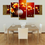 Kunst Kaasaegne l&otilde;uendimaali sein 5 paneeli lillega moodulpilt Kodukaunistuse tr&uuml;kkimine elutoa l&otilde;uendiplakatile 20x35cm*2 20x45cm*2 20x55cm*1