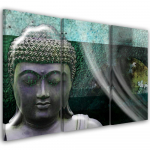 Kolmeosalise pildiga l&otilde;uenditr&uuml;kk Zen Buddha Turquoise Wellness 60x40 roheline
