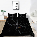 3D Spider Pattern Luksuslik kodu voodipesukomplekt t&auml;issuuruses tekikate ja padjap&uuml;&uuml;r 2 v&otilde;i 3 putukaprindiga pestav ja mugav voodipesu UK Single 135x200cm