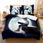 Moon voodipesukomplekt Teki ja padjap&uuml;&uuml;riga kaheinimesevoodi t&auml;issuuruses Planet Pattern t&otilde;mblukuga voodipesu Supermugav voodipesu DE 100x135cm