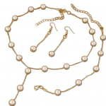 3 tk/komplekt Sweet Women Faux Pearl pikk kett rippuvad k&otilde;rvar&otilde;ngad k&auml;ev&otilde;ru kaelakee kuldne