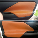Pehmest nahast uksepaneeli kate Mitsubishi Outlander 2014 2015 2016 2017 2018 4TK auto siseukse k&auml;etoe paneeli kate must