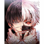 5D isetegemise teemantmaal Cartoon Anime Boy ristpistes tikand Tokyo Ghoul mosaiik k&auml;sit&ouml;&ouml;dekoor Full Round 30x40CM
