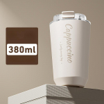 Roostevabast terasest kohvikruus kaanega Thermal Cup termos veekohviku reisimiseks joogin&otilde;ud isoleeritud veepudel 380ml 380ml beež