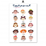 Araabia Haridus T&auml;hestik P&auml;ikeses&uuml;steem Lasteaia Seinakunst L&otilde;uendimaal Plakatid Ja Prindid Seinapildid Beebi Laste Toa Dekoratsioon A4 21X30cm No Framed