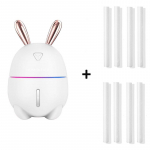 300 ml ultraheli &otilde;huniisutaja Rabbit USB Aroma eeterlike &otilde;lide hajuti kontoriauto niisutaja koos v&auml;rvilise LED-lambiga beebile White and 10 filters