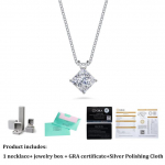 Moodne t&otilde;eline Moissanite Square Ripats Kaelakee D V&auml;rv VVS1 Pure S925 Sterling Silver naistele Pulmapeened ehted