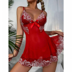 Naiste magamisriided Perspective Lace Mesh Spagetti rihmaga &ouml;&ouml;s&auml;rk Seksikas pesu L punane