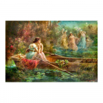Renessansi esteetika Hans Zatzka maalide reproduktsioonitr&uuml;kised Plakat Noble Lady In the Garden L&otilde;uendimaal Seinakunst Cuadros 40x60cm no frame