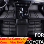 3D Custom Fit veekindlad auto p&otilde;randamatid eesmised ja tagumised FloorLiner vaip TOYOTA Corolla Camry C-HR Crown Vios Corolla 07-13 BLACK black