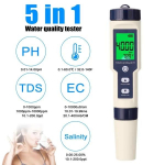 5-&uuml;hes professionaalne mitme parameetriga kombineeritud testimism&otilde;&otilde;tur PH/EC/TDS/soolsuse/termomeetri digitaalne multifunktsionaalne tester veekvaliteedi tester Water quality testing pen mitmev&auml;rviline