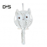 Owl Macrame Art seinaripp Boho k&auml;sitsi kootud gobel&auml;&auml;ndekoor Boho ornament magamistoa elutoa k&ouml;&ouml;gile S Owl