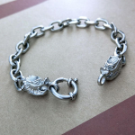 Meeste naiste Dragon Head O Link kett roostevabast terasest k&auml;ev&otilde;ru kingituseks ehted 18cm