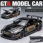 1/24 skaala &uuml;hildub GTR mudelauto m&auml;nguasjaga, tsingisulamist tagasit&otilde;mmatav m&auml;nguauto heli ja valgusega lastele, poistele t&uuml;drukule kingitus 1/24-20.8x8.6x5.6cm must