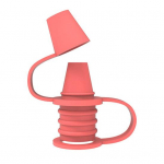 Toidukvaliteediga silikoonpudeli suu lekkekindel pudeli &uuml;lemine tila lekketa voolu reguleerimisklapp veepudeli &uuml;lemise tila adapteri vahetus sinine