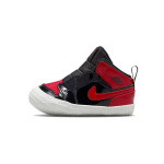 Air Jordan 1 Retro High OG Crib Patent Bred Beebisneakerid Must Varsity-Punane Valge AT3745-063 18.5