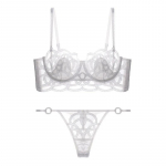 Seksikas tikandiga pesu naiste &otilde;huke pits l&auml;bipaistev Push up rinnahoidja komplekt Prantsuse aluspesu komplekt L