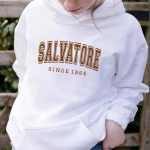 Unisex HoodieSalvatore Alates 1864. aastast Hoodie Mystic Falls Hoodie Vampire Diaries Jumper Vintage TVD Damon Stefani f&auml;nnide kingitus Unisex vintage kapuutsid XL