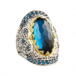 Klassikaline nikerdamine ovaalne kuupmeetrist tsirkoonist luksuslik pidu, mees, naine, ehe s&otilde;rmes&otilde;rmus US 6 sinine