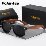 PolarAce Unisex Bambusest Polariseeritud V&auml;litingimuste Puidust Retro P&auml;ikeseprillid, UV400