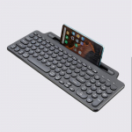 VAORLO Three Model Connect Bluetooth-klaviatuur USB 2.4G Fast Connect 96 klahvi numbritahvliga Juhtmevaba kontorim&uuml;ra t&uuml;histamise klaviatuur must