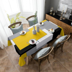 Kollane mosaiikv&auml;rv abstraktne kunst veekindel laudlina pulmakaunistus lauajooks, kohvijooks, lauakate 133x178cm Tablecloth yellow